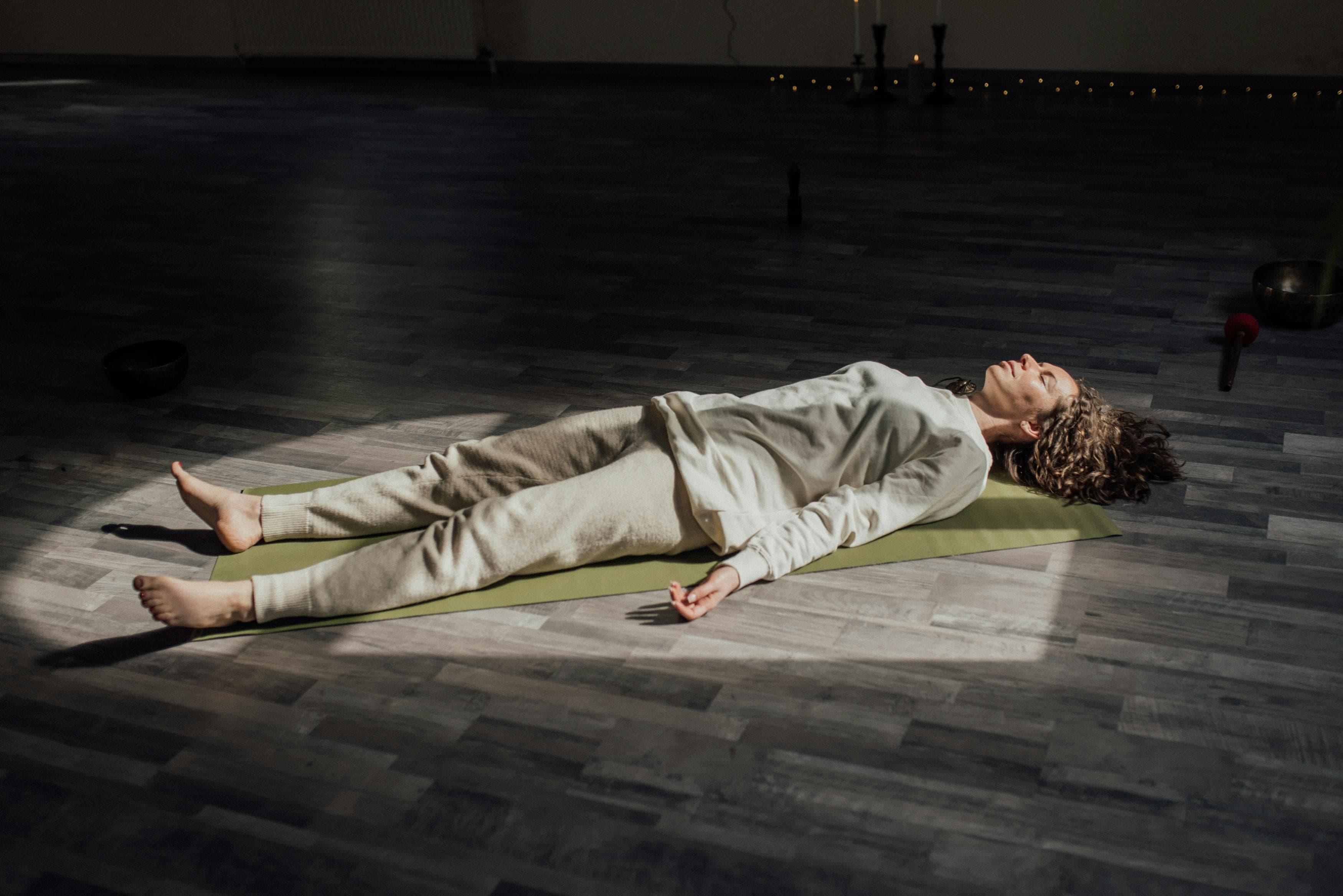 Practice lying on a mat